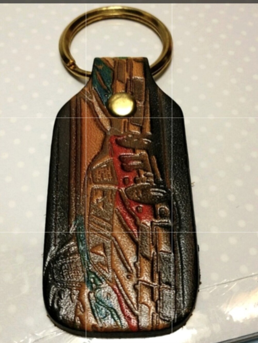 Race Car Leather Key Ring